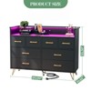 8 Drawer Dresser for Bedroom with LED Lights & Charging Station, Modern Chest of Drawers with Open Storage, TV Stand for Living Room - 3 of 4