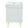 Grungis Freestanding Bathroom Vanity with Combo Cabinet,Bathroom Storage Cabinet with Single Ceramic Sink and Right Side Storage - 4 of 4