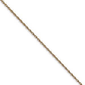 Black Bow Jewelry 0.95mm, 14k Yellow Gold, Cable Rope Chain Necklace - 1 of 4