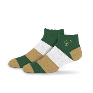 NCAA South Florida Bulls Neapolitan Stride Fuzzy Socks: Multi-Stripe Ankle Knit - 1 of 3