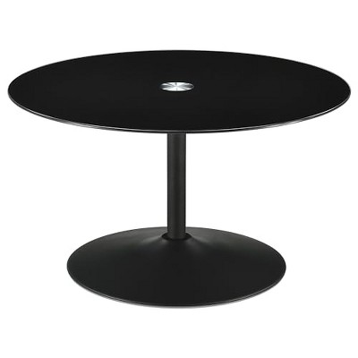 Coaster Home Furnishings Ganso Round Metal Coffee Table with Tempered Glass Top Black