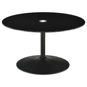Coaster Home Furnishings Ganso Round Metal Coffee Table with Tempered Glass Top Black - 1 of 4