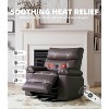 Electric Power Recliner Chair - PU Leather Swivel Rocker with Massage & Heat, 270° Rotation, Side Pocket & Remote Control, for Living Room - 4 of 4