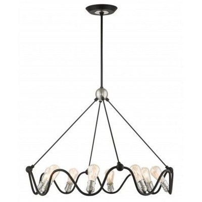 Livex Lighting Archer 8 - Light Chandelier in  Textured Black/Brushed Nickel