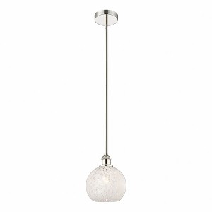 White Mouchette - 1 Light Stem Hung Mini Pendant In Modern Style-10 Inches Tall and 8 Inches Wide - 1 of 1