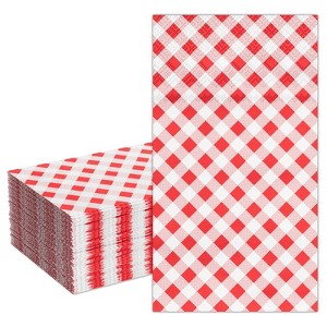 DYLIVeS Red Gingham Napkins, Red and White Checkered Guest Towel Plaid Party Napkins Disposable Paper Hand Towels for Luncheon, Picnic, Birthday - 1 of 4