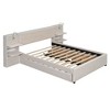 Luxystar Queen Size Upholstered Platform Bed with Flip-up storage Headboard, Reading Lights, 2 Drawers, Shelves and Trundle - 3 of 4