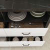 FUFU&GAGA Modern Black and White Kitchen Island with Ample Storage and Spacious Countertop Kitchen Cabinet - 3 of 4