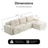 Mocamel Modular  L-Shaped Sectional Sofa for Living Room,Corduroy 3-Seat Sofa with Deep Seat and Wide Armrest, No Assembly Required,White - 2 of 4