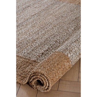 Eden Natural & Tan Handmade Jute Area Rug 5' x 8'