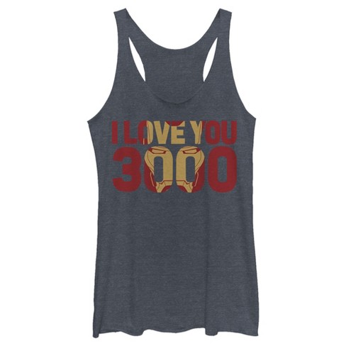 Women's Marvel Iron Man Forever Love 3000 Racerback Tank Top - Navy ...