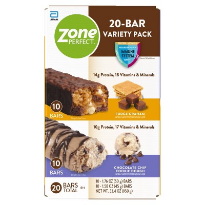 Zone Perfect Nutrition Bars Variety Pack  - 20ct