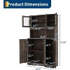 coucheta Farmhouse Pantry Cabinet with Charging Station, Freestanding Kitchen Coffee Bar Cabinet for Kitchen, with Acrylic Doors and Adjustable Shelf - 3 of 4
