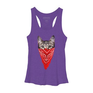 Women's Design By Humans Gangster Cat By clingcling Racerback Tank Top - 1 of 3