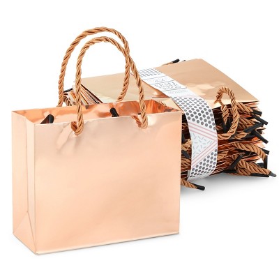Sparkle And Bash 20-Pack Mini Gold Metallic Gift Bags With Handles & Tissue - 5.45x7.8x2.45 Inches - View #3