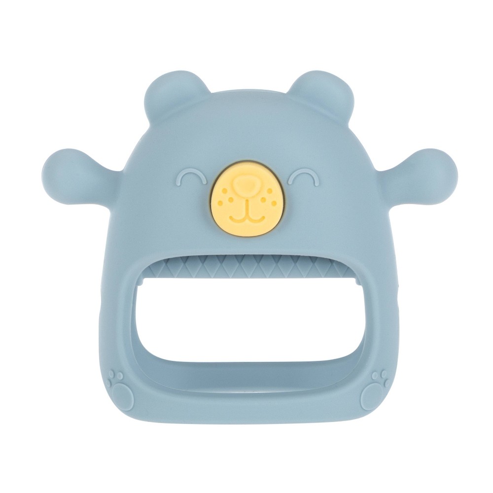 Photos - Rattle / Teether Nuby Silicone Wrist Grip Teething Mitten - Blue Bear 