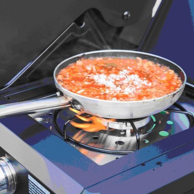 Mesa Black Stainless Steel 4-Burner Propane Gas Grill with Side Burner