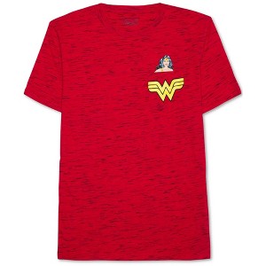 Hybrid Mens Wonder Woman Pocket Graphic T-Shirt, Red, Small - 1 of 1