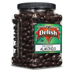 Dark Chocolate Almonds by It's Delish, 3 lbs Jumbo Container - 1 of 4