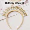 Evo Bytes Gold Happy Birthday Felt Headband with Glitter, Lovely for Baking & Party - 3 of 4