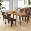 Costway Wooden Dining Chairs Set of 2/4 with Upholstered Seat & Rubber High Back Brown - 2 of 4