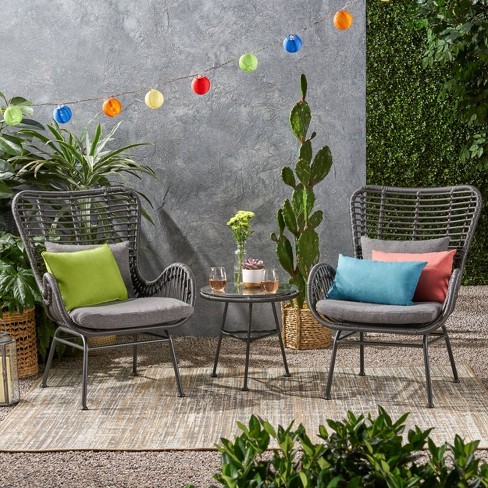 Latigo rattan best sale patio chat set