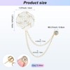 Unique Bargains Cloth Flower Lapel Pin with Gold Badge Tassel Chain Brooches 1.57 inch 1 Pc - 3 of 4