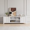 Fluted TV Stand for Tvs up to 80",Mid Century Modern TV Stand with Open Shelf,Entertainment Center Wood TV Media Console for Living Room - 3 of 4