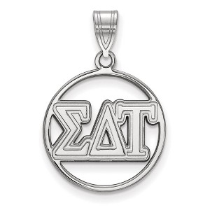 Black Bow Jewelry Sterling Silver Sigma Delta Tau Greek Life Medium Pendant - 1 of 3