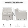 Kumasinova Linen/Teddy 360° Swivel Accent Chair,Single Sofa Chair with High Back,Rivets Craftsmanship Comfy Reading Chair,Living Room Chair - 2 of 4