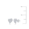 Diamonds D'Argento Sterling Silver Heart Diamond Stud Earrings - (50 Stones) - Silver - 2 of 3