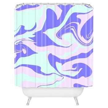 Hypnotic Camo Shower Curtain Purple - Deny Designs
