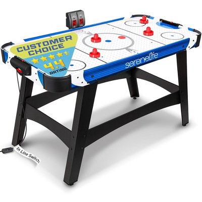 SereneLife Air Hockey Game Table w/ Strong 12V Motor, LED Scoreboard