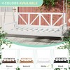 COWLOWN Acacia Wood Twin-Size Hanging Swing Bed, 350lb Capacity for Outdoor Lounging - 4 of 4