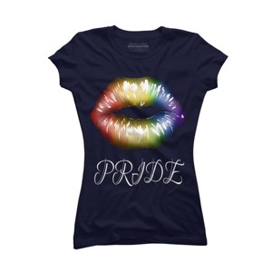 Adult Design By Humans Artistic Pride Rainbow Lips By DaniSpolez T-Shirt - 1 of 2