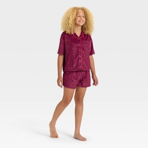 Girls' Short Sleeve Button-Down Pajama Set - art class™ - 1 of 4