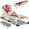 Heavy Duty Tanning Chair, Outdoor 5-Position Folding Chaise Lounge Chair with 2 Sided Mattress - 2 of 4