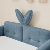Kumasinova Twin Size Upholstered Bed Frame with Rabbit Ear Shaped Headboard,Boucle Platform Bed with Safety Rail and Pocket,No Box Spring Needed - 4 of 4