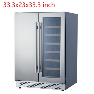 Beverage & Wine Cooler Refrigerator Dual Zone Independent Temperature Control