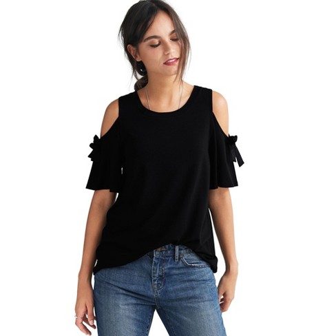 Black cold shoulder store top size 18