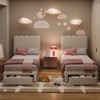 Twin Bed Frame with Storage Drawer and Headboard, Velvet Upholstered Twin Platform Bed Frame for Girls, Strong Wooden Slats Support - 3 of 4