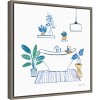 16"x16" Relax II by Farida Zaman Framed Canvas Wall Art - Amanti Art: Boho Bathroom Decor, Bathtub & Plant Motifs - 2 of 4