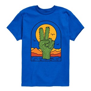Boys' - Instant Message - Cactus Peace Sign Short Sleeve Graphic T-Shirt - 1 of 4