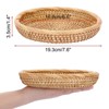 Itopfox Round Woven Wicker Basket - Entryway Organizer Tray for Keys, Wallet, Cell Phone & Snacks, Handcrafted Rattan Decor - 3 of 4