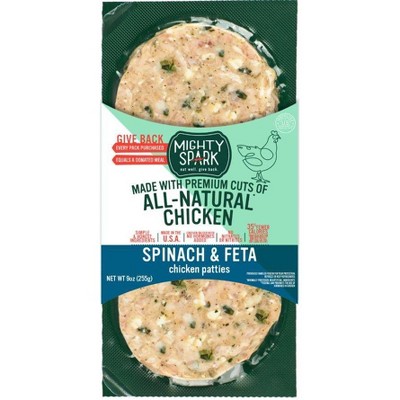 Mighty Spark Spinach & Feta Chicken Patties - 9oz