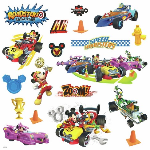 Disney Mickey Mouse Road Chaser Race Car Motorcyle Dimensional Scrapbook  Stickers