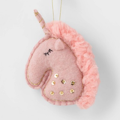 Felt Unicorn Christmas Tree Ornament Pink - Wondershop™