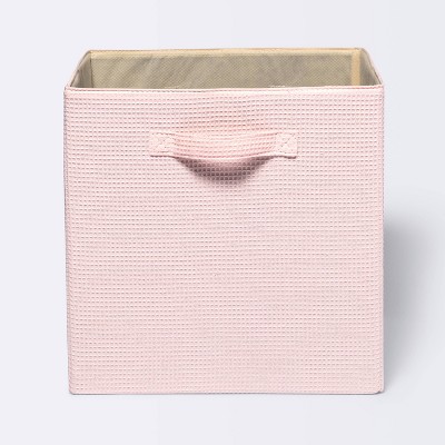 Waffle Weave 13"x13" Storage Cube - Cloud Island™ Pink