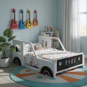 YOOCOZZ Full Size Car-Shaped Platform Bed with Wheels - 1 of 4