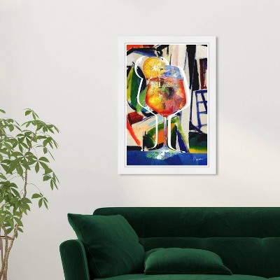 15" x 21" Aperol Cubist Kitchen Cocktail Framed Wall Art Print Blue - Wynwood Studio